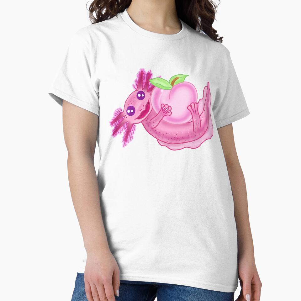 Cute Axolotl with peach by KatyChristoff
