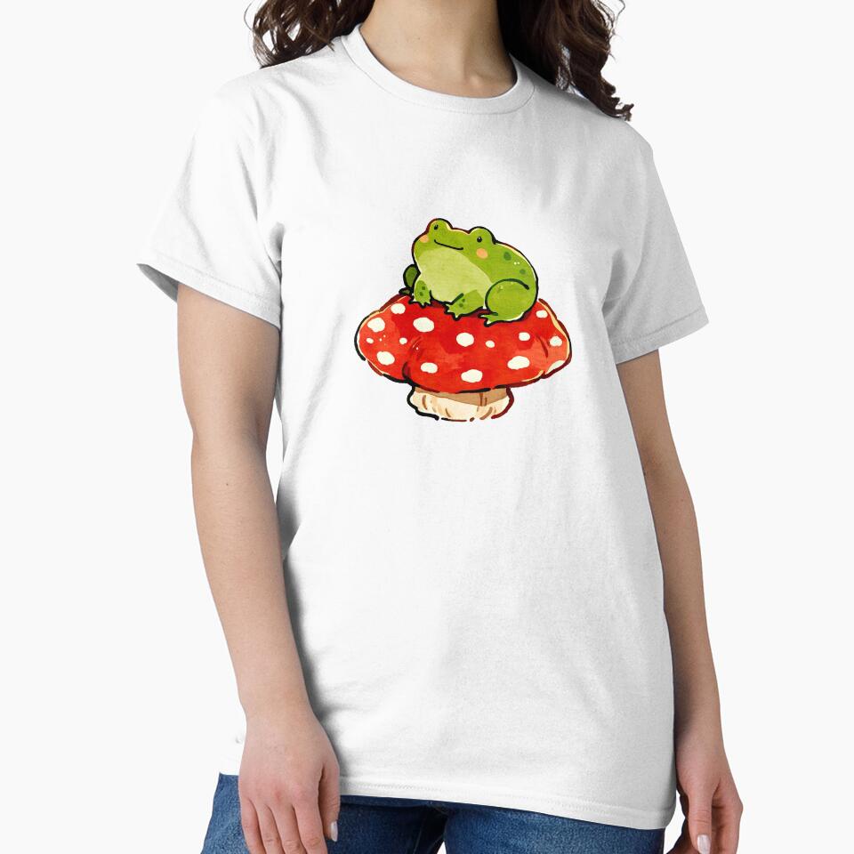 Cute Frog Sitting On Red Mushroom by jianina-alondra