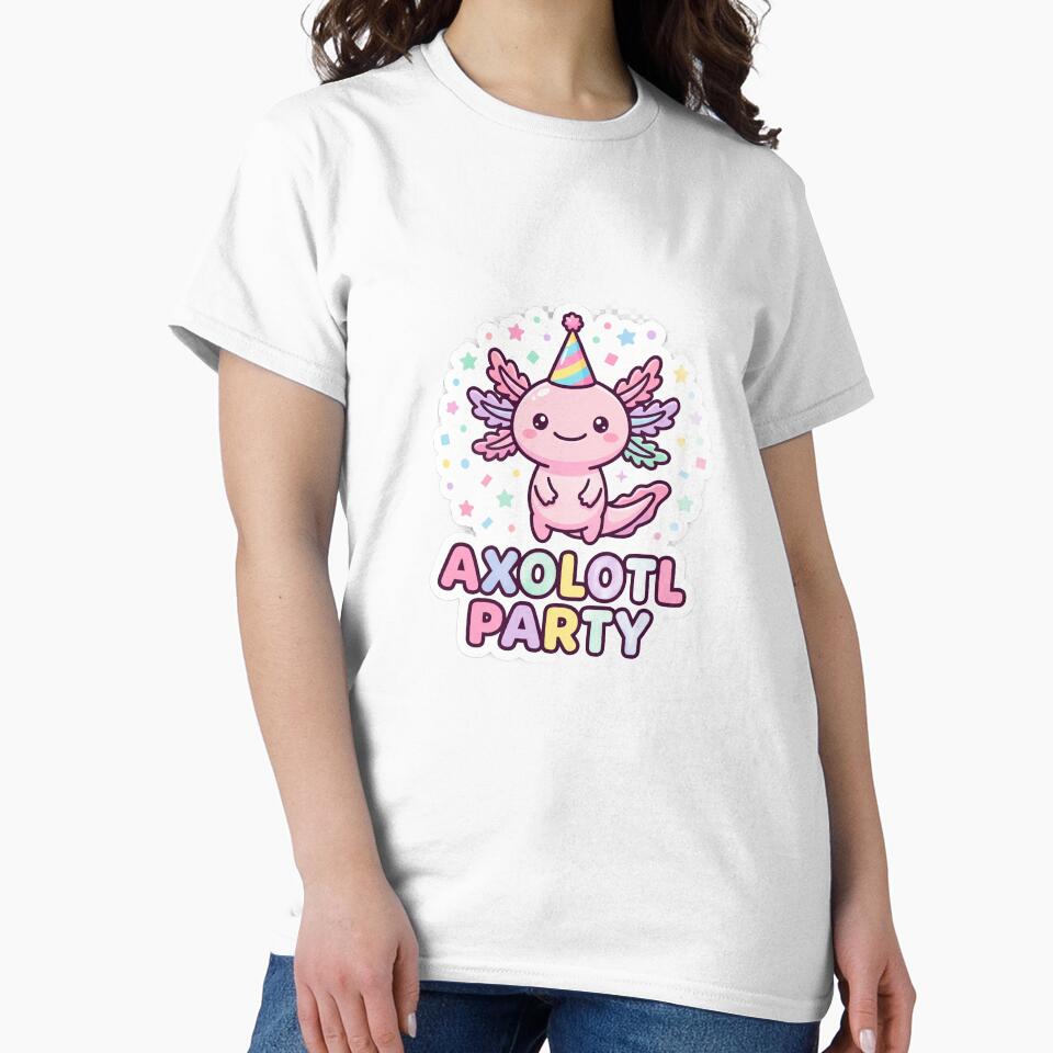 Axolotl Party Cute Kawaii Birthday Axolotl Design by Faissal SBIAA
