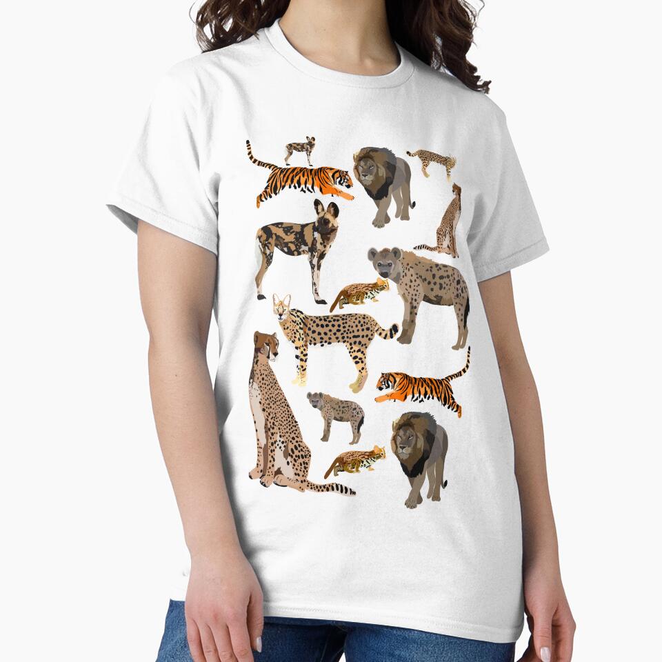 C is for Carnivore, Carnivore Artwork – Big Cat and Fossa Illustration Featuring Wild Predator Design by PrettylittlepastelUk