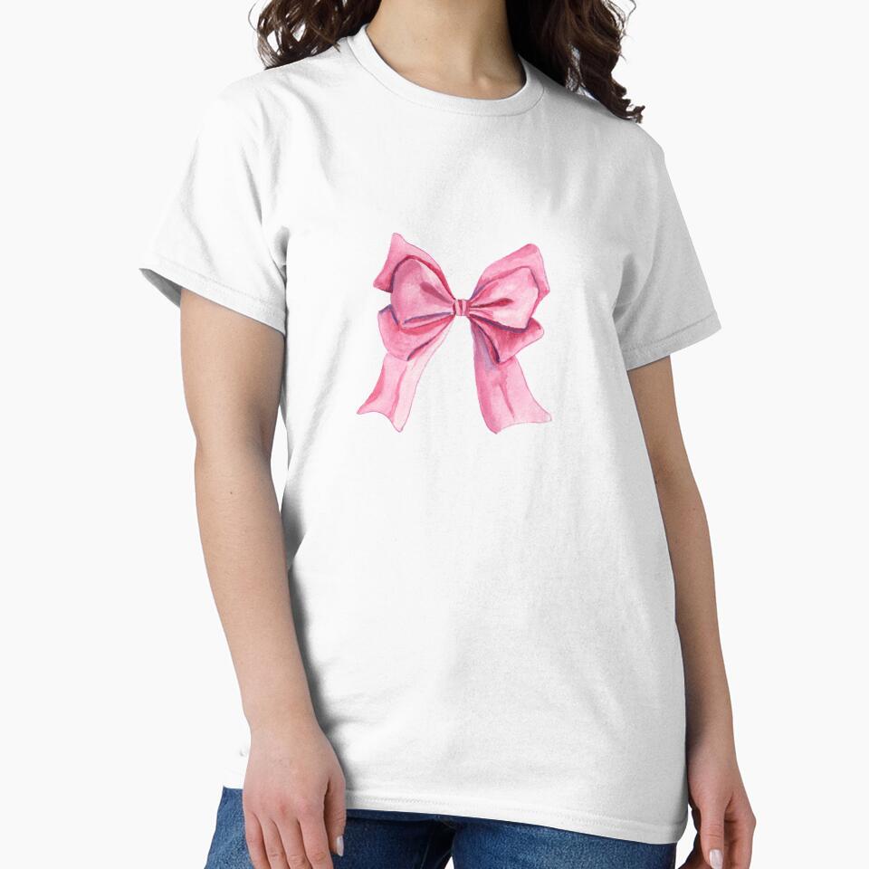 Coquette Pink Bow Hand Painted Watercolor Pin by Zen & Oatmeal by Carmen Ray Anderson