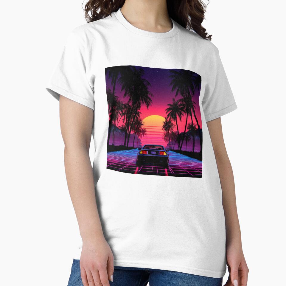 Retrowave Sunset Drive, 80s Synthwave Aesthetic by VectiveLab
