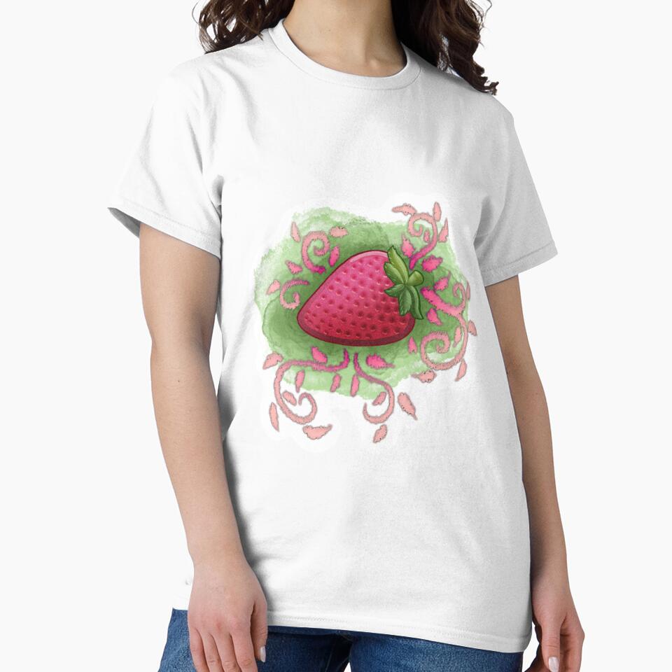 Strawberry Floral Watercolour Design by WeirdCreatureCo