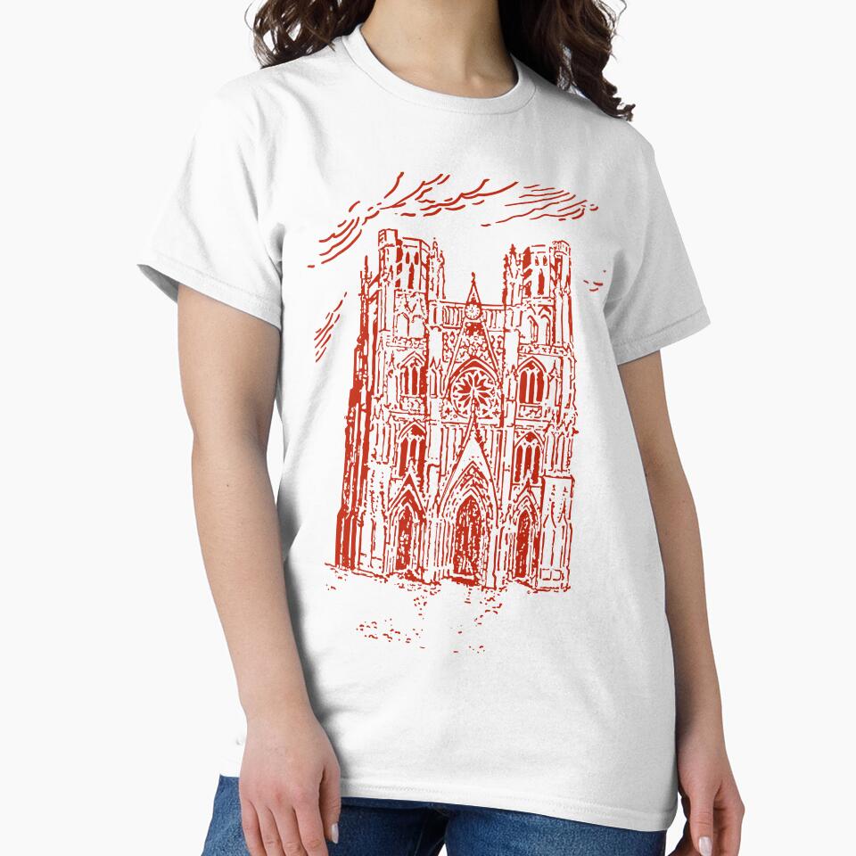 Gothic Castle Engraving Line Art - Red Version by Arcane Orchid