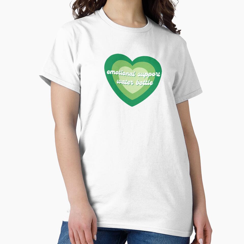 Emotional Support Water Bottle Green Heart by metromuse