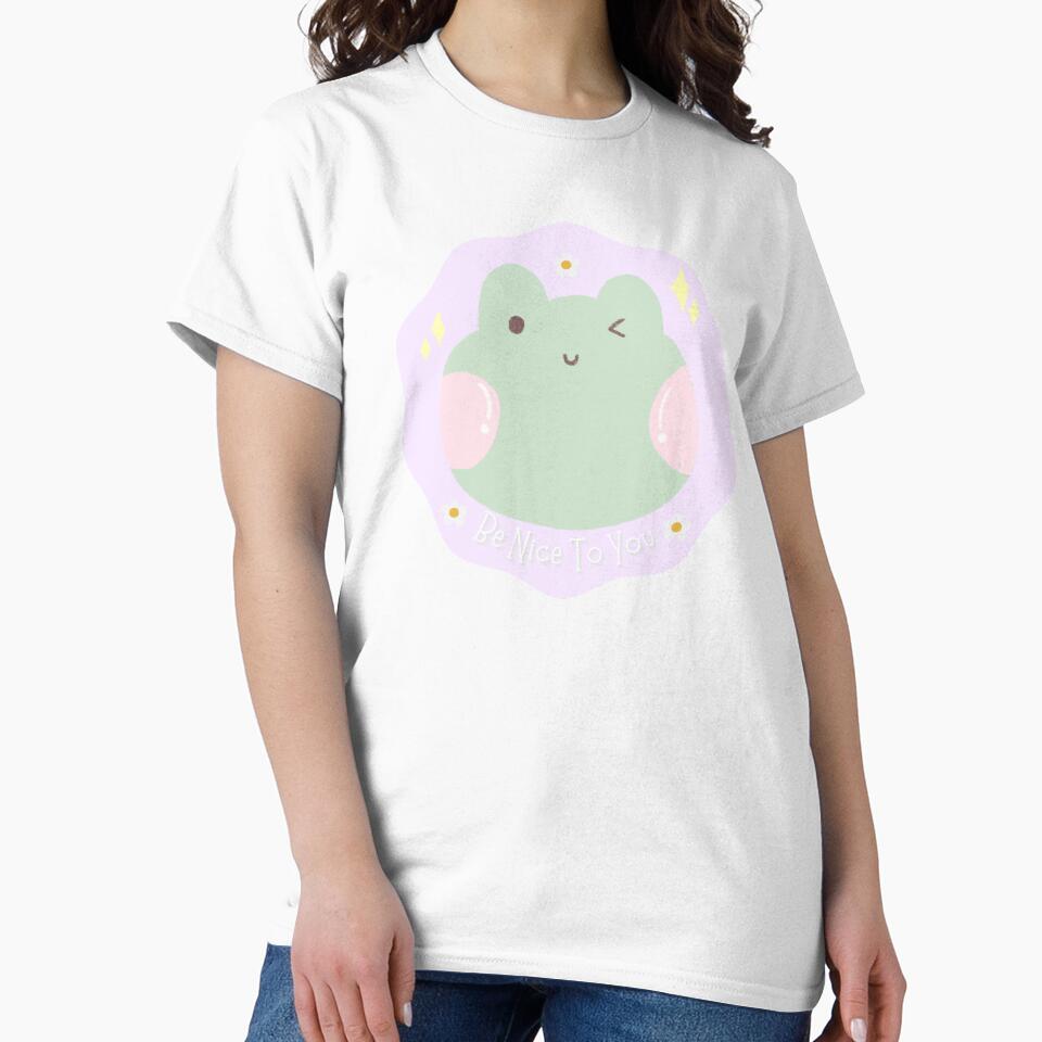 Cute Frog, Affirmation, Be Nice To You, Danish Pastel, Pastel Aesthetic by Inspired Life Creative