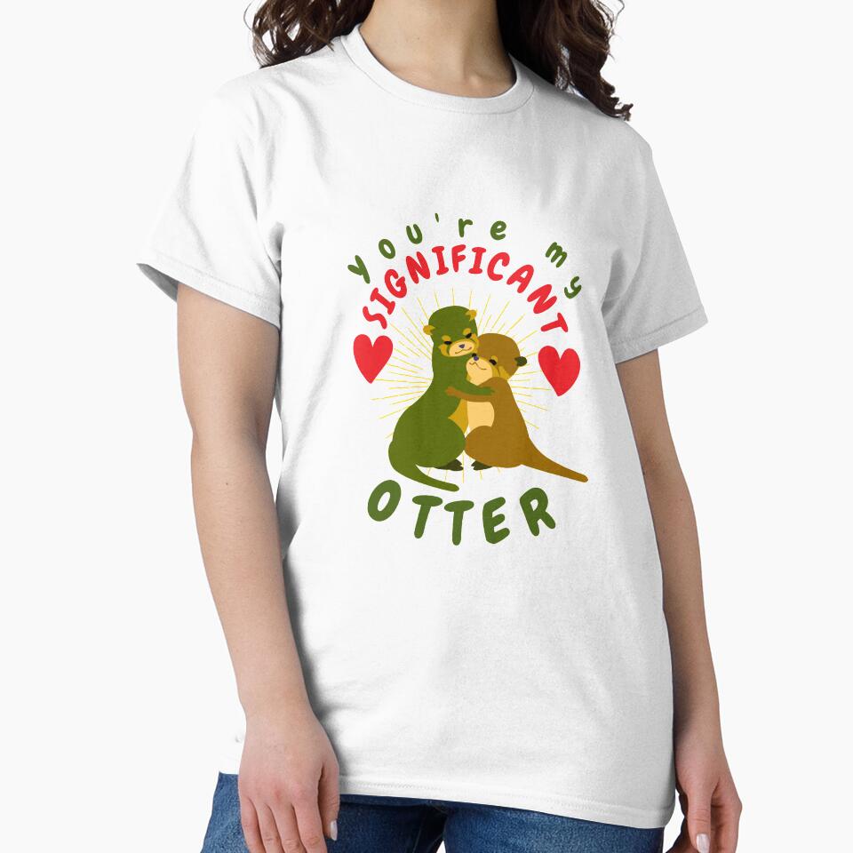 Romantic Otter Holding Hands Animal Drawing Otter Lovers Heart by tengamerx