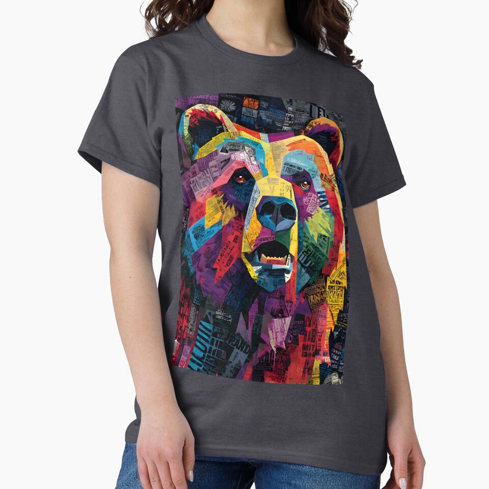 Protect the Wild Bear - Dynamic Face Composition with Energetic Shapes and Patterns by OlfactoART Studio