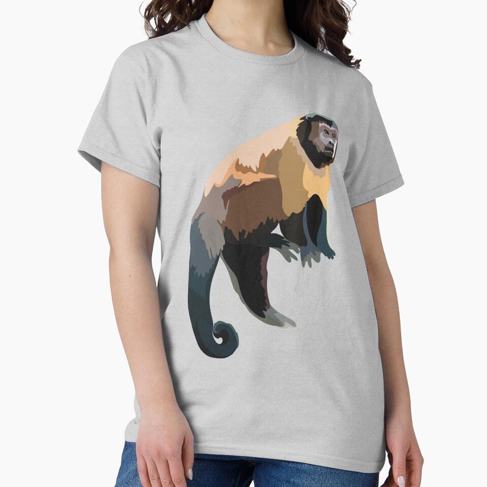T is for Tufted Capuchin,Tufted Capuchin Design – Cute & Clever Monkey Art by PrettylittlepastelUk