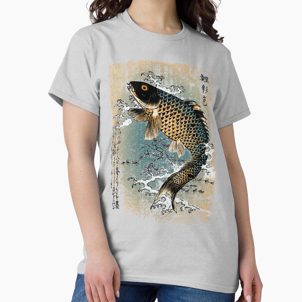 Traditional Japanese Art featuring Hiroshige Fish Drawing by Glenn Mueller