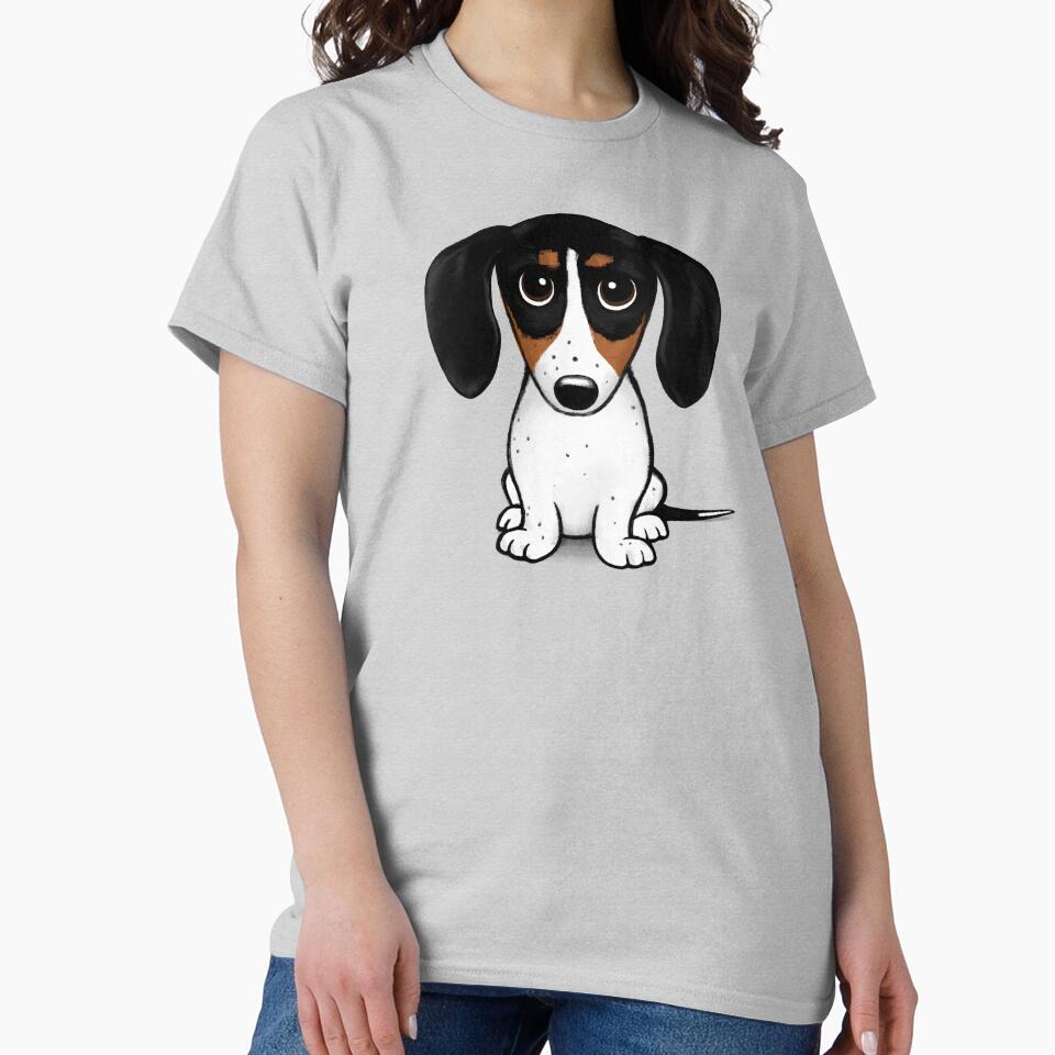 Piebald Dachshund | Cute Black, Tan and White Wiener Dog by Jenn Inashvili