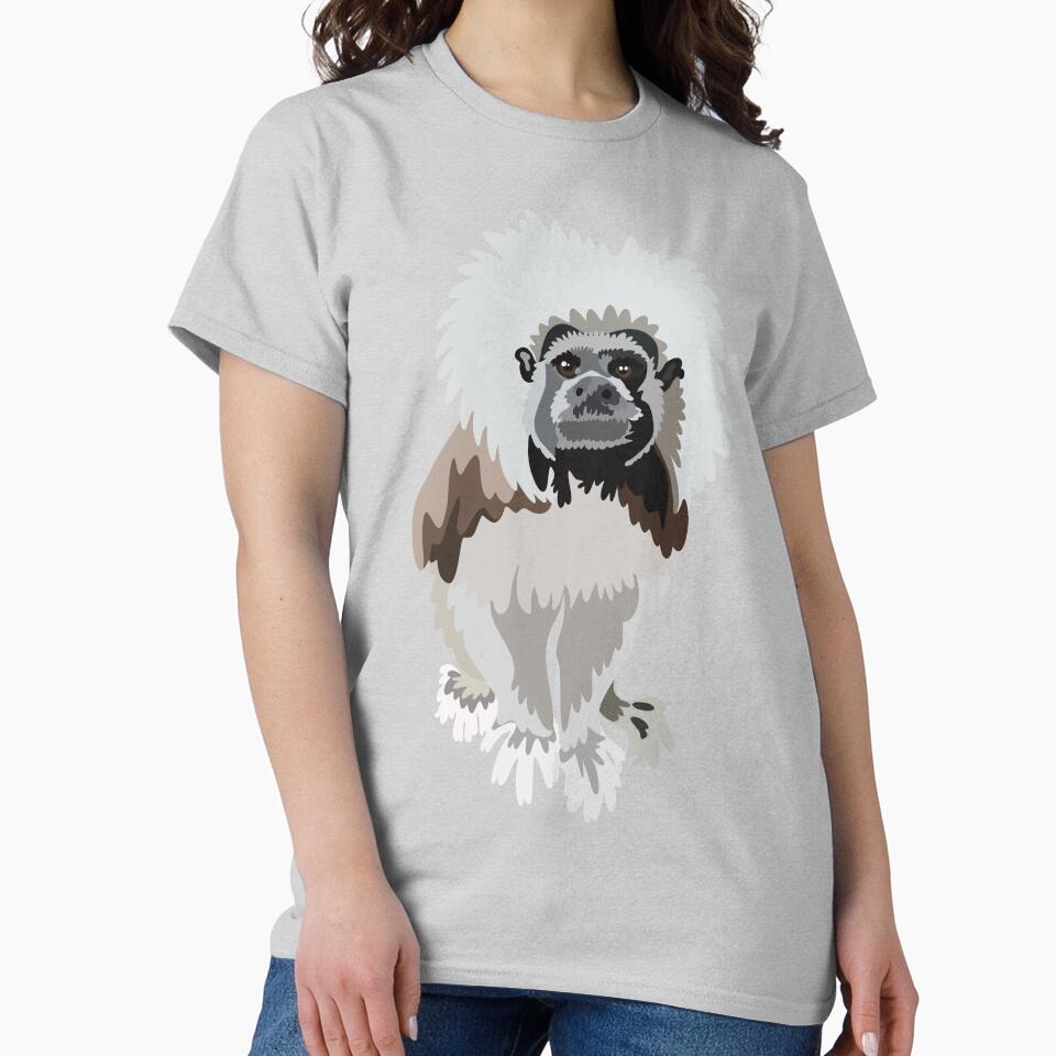 C is for Cottontop Tamarin,Cottontop Tamarin Artwork – Adorable Primate Illustration and Wildlife Design by PrettylittlepastelUk