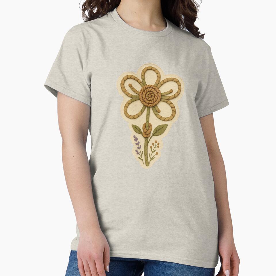 Rope Crafted Flower With Botanical Accents by ITCHAWAWAA