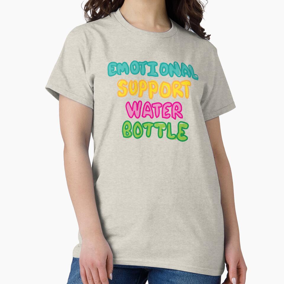 Emotional support water bottle cute colorful typography by fluffyfamcraft