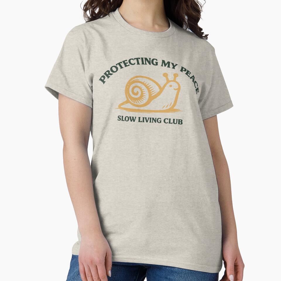 Protecting My Peace Snail - Slow Living Club Vintage Aesthetic by MavtM