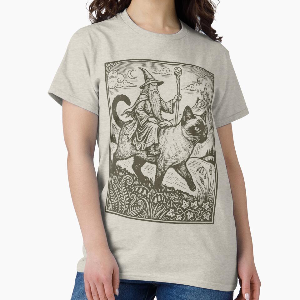 Wizard Siamese Cat Vintage Medieval Sorcerer by Y-Vibes