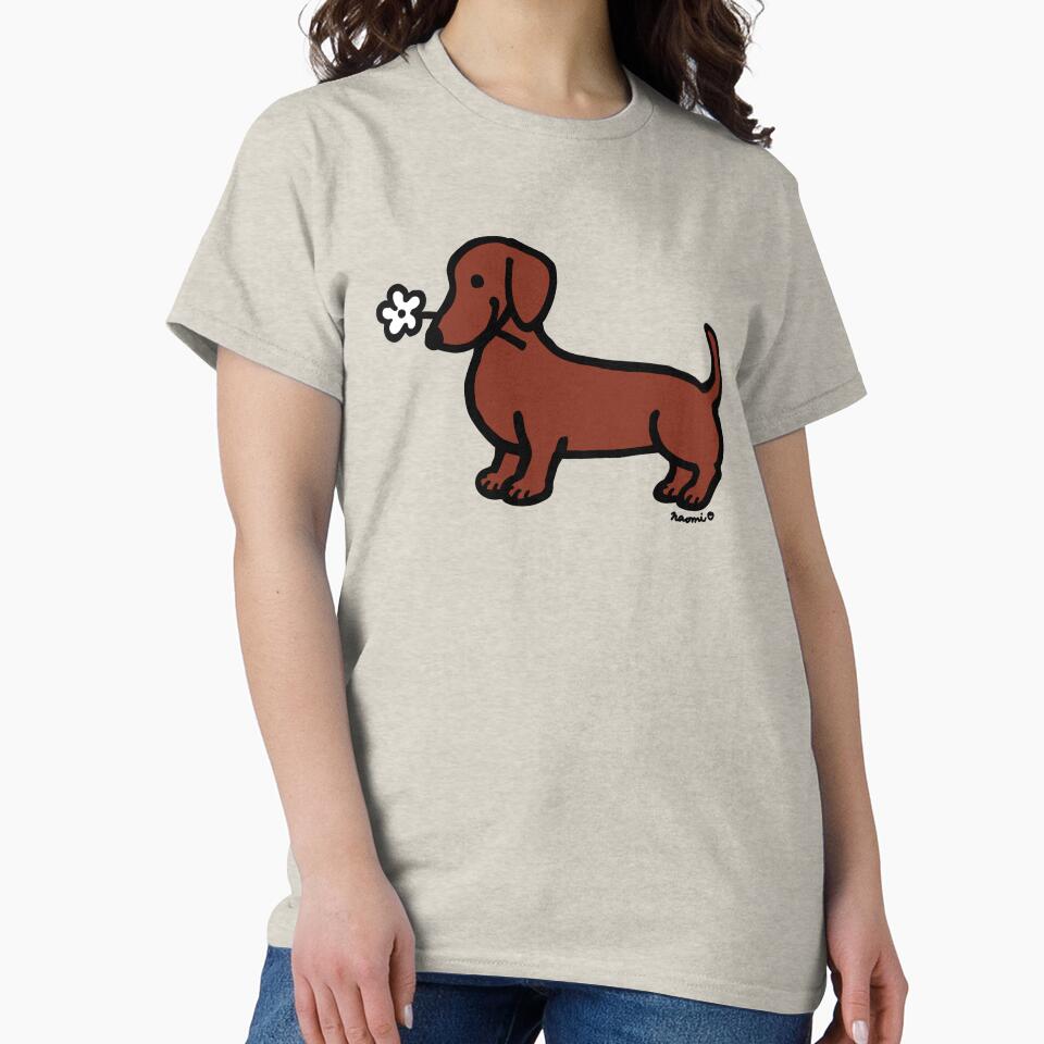 Red Smooth Dachshund Tiny Flower by HappyLabradors