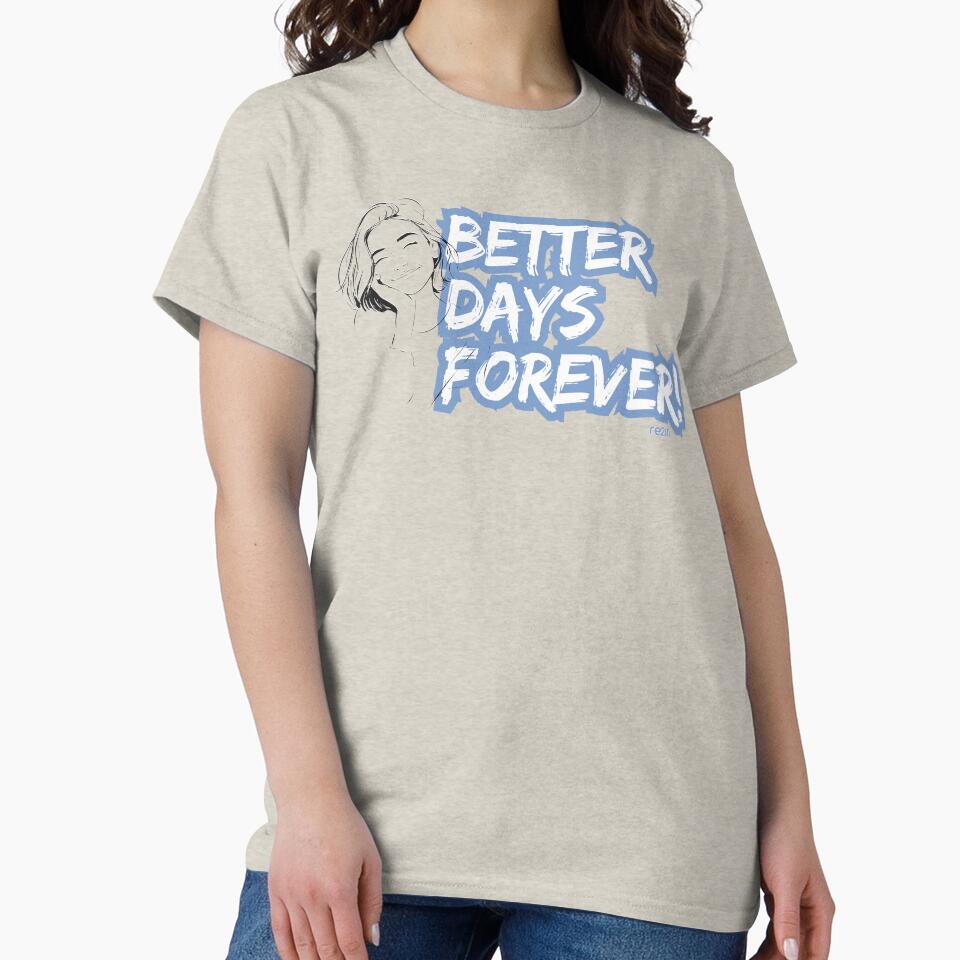 Better Days Forever: Serene Girl Illustration - Positive Aesthetic by re2m