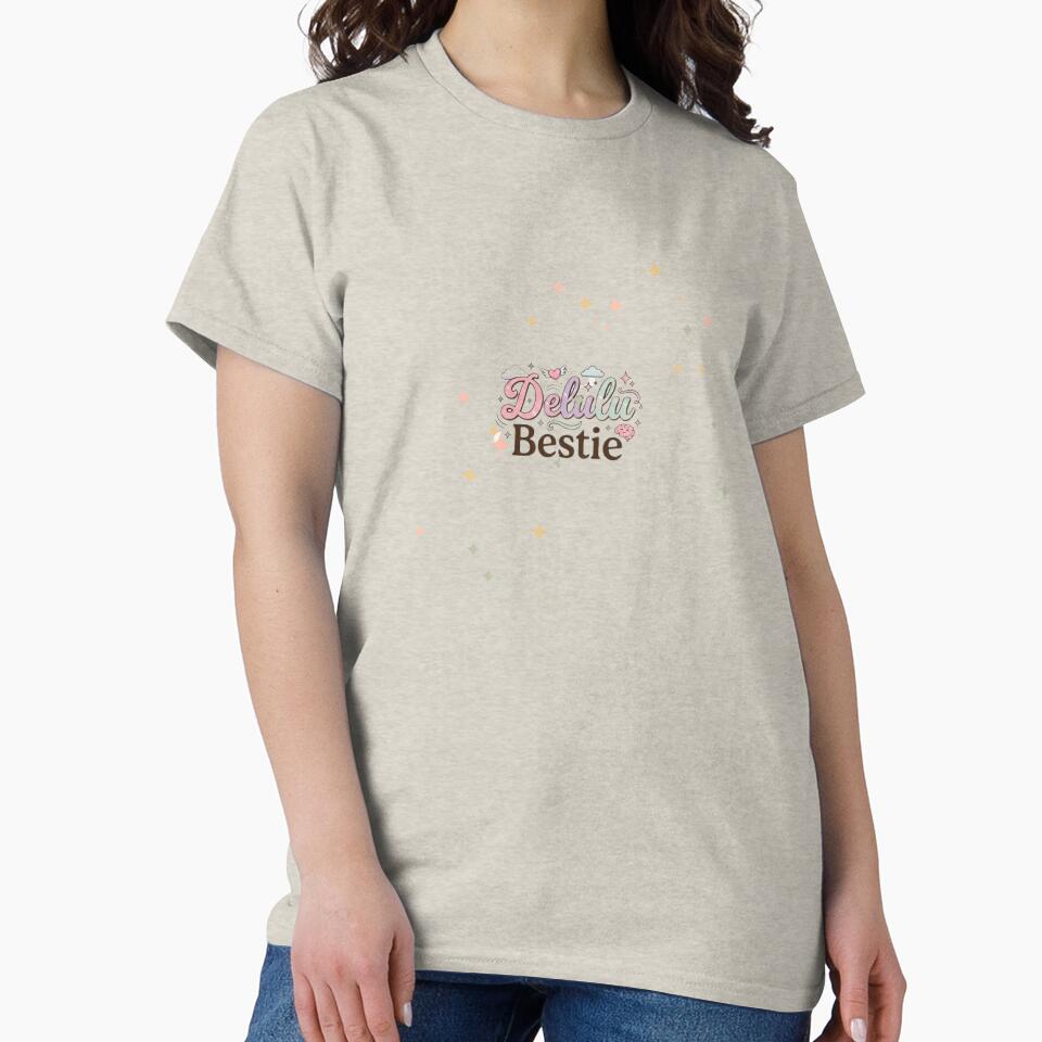 Delulu Bestie Trendy Aesthetic Typo by Lirendesigns