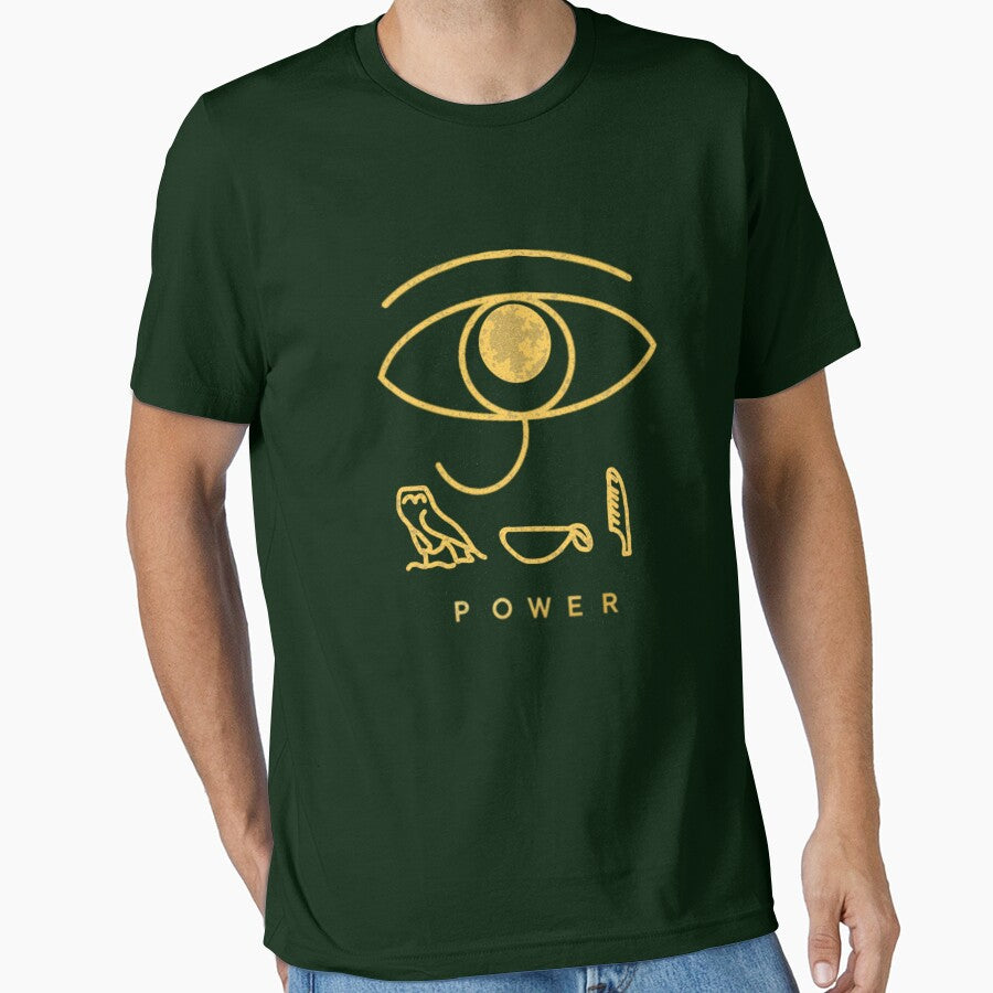 Horus Eye Power -Ancient Egypt Minimalist Gold Print Black by Graphroad