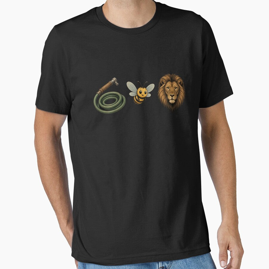 Hose Bee Lion Funny Meme Rebus Pun by CF_VintageDesign