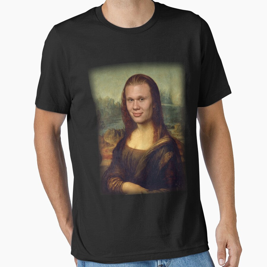 Haaland Erling Mona Lisa Funny Soccer Art Parody by nojany