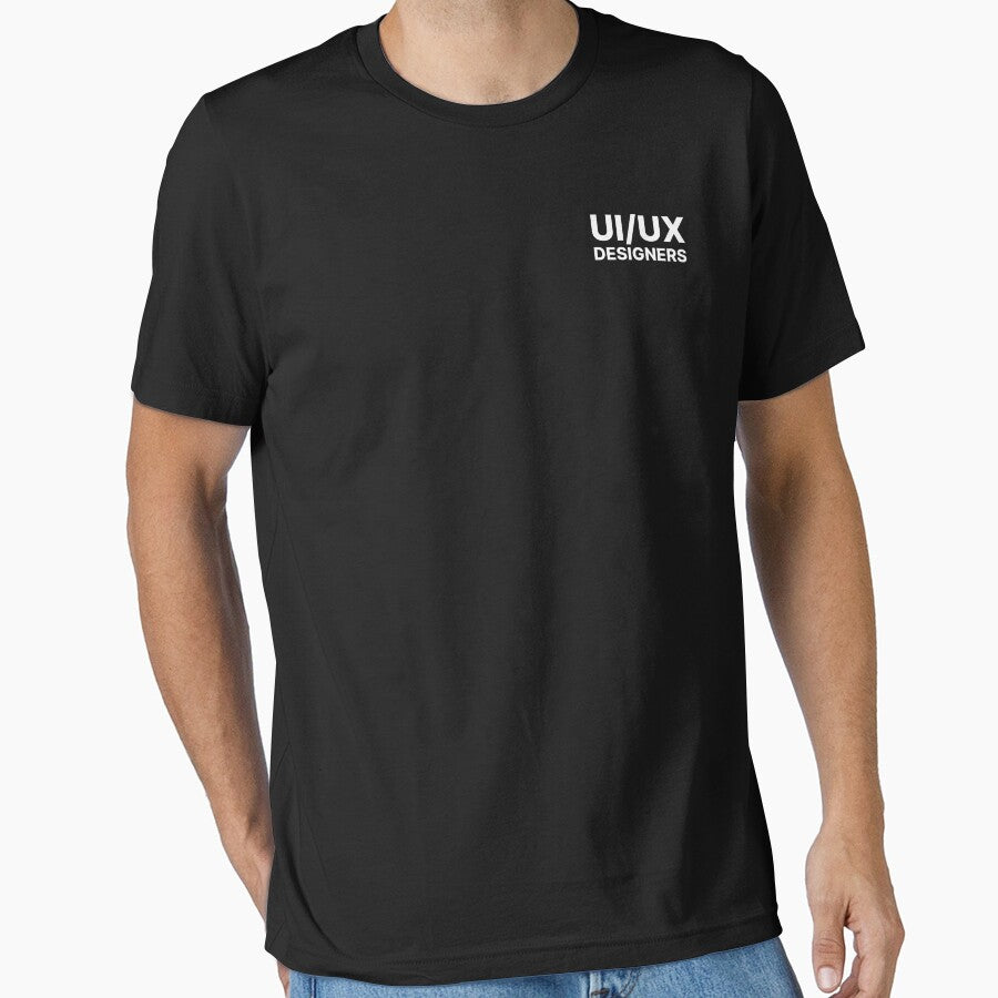 UI UX Designers Minimalist Typography Black T-Shirt by UI Expert