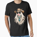 Western Cowgirl Ghost with Cowboy Hat, Turquoise Jewelry, Heart Sunglasses & Bubblegum by 76Valeria