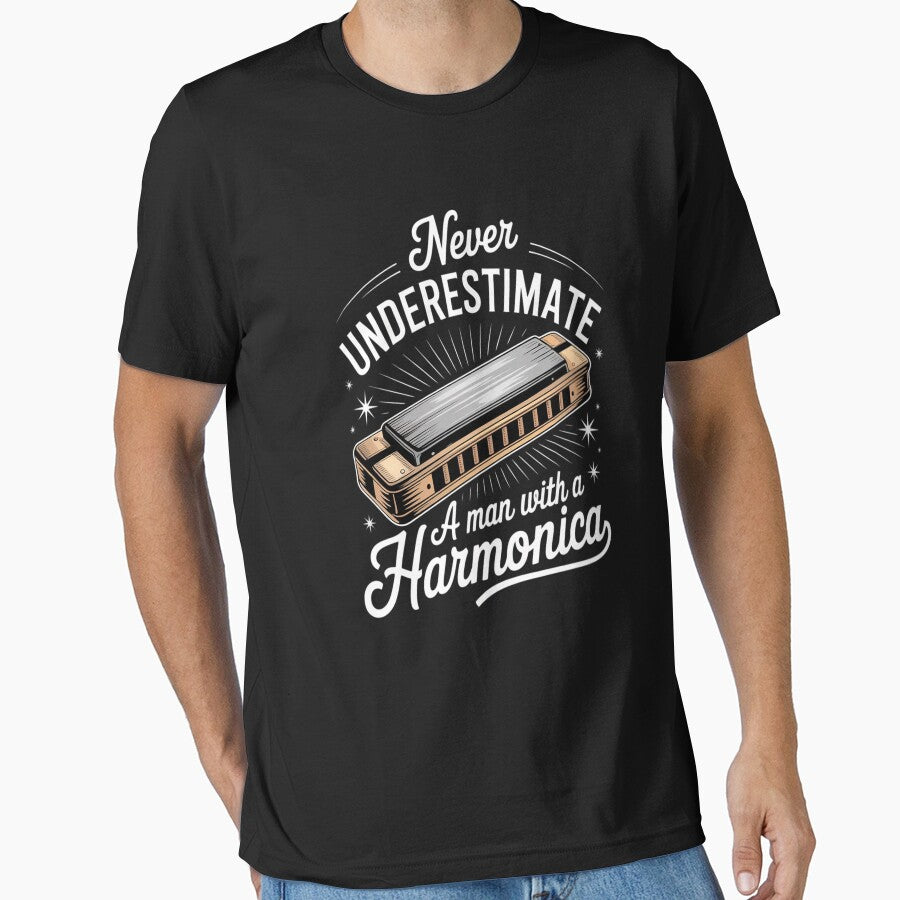 Harmonica Gift For Men Cool Music Instrument Lover by Moxizz