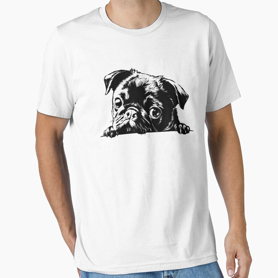 Cute Funny Retro Vintage Logo Happy Black Pug Dog Lover by CabreraLama