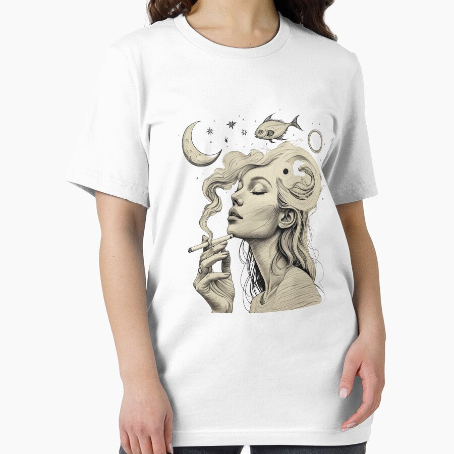 Surreal Cosmic Woman – Dreamy Celestial Smoke Art by MOTAS Graphics