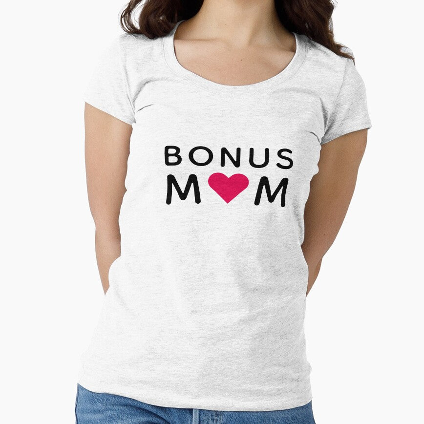 Bonus Mom Modern Pink Heart Mother's Day by guava-design