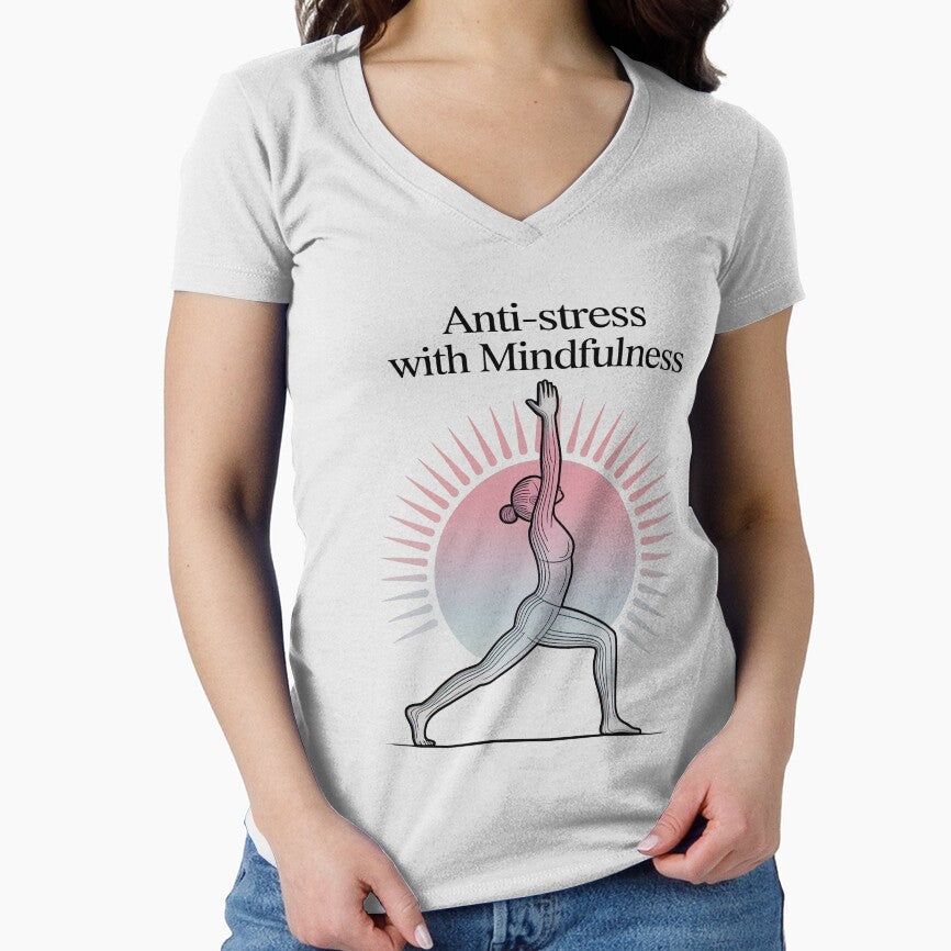 Anti-stress with Mindfulness Pose Sunray Illustration for Yoga by 108stillness