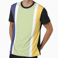 Vertical Striped Abstract Design in Blue, Green, and Yellow Tones by Beautiful art store