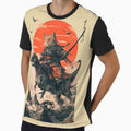 Samurai cat riding a dinosaur by TheSamuraiCat