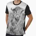Highland Cow (Black & White) by 3willows