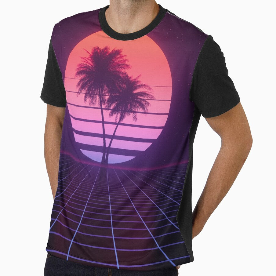 Vaporwave Sunset Grid by dreamexe