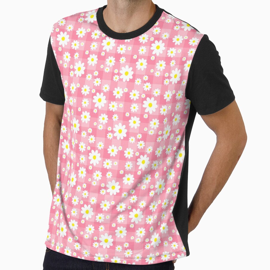Pink Plaid Daisy Pattern by Julie Erin Designs