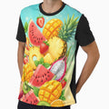 Bright Summer Tropical Fruit Slices Pattern Art by The Artfiller