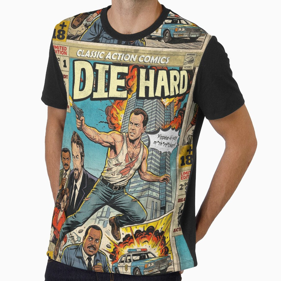 Die Hard Vintage Comic Cover Art by Back2Collage