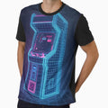 Synthwave Wireframe Arcade Cabinet 90s Retro Neon Art by ThePixelArchive