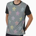 Oversized Sketchy Candy Rainbow Stars - Charcoal Grey by Daniel Bevis Design