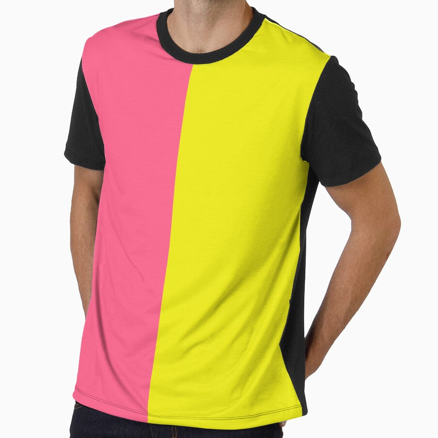 Pink Yellow Two Tone Color Split by PatternTitan