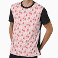 Strawberry Toss Pink Floral Kawaii Pattern by VenusandMoon