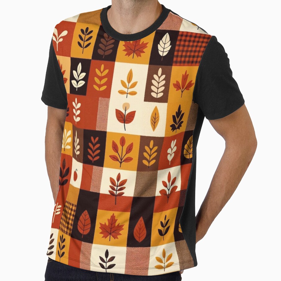 Autumn-Inspired Gingham Pattern Print by PinUpPizzazz