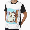 Kawaii Cat Loaf Pulling the Door – Cute Sticker Design by LuxuryApparels