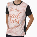 Yes I’m a Nail Artist – Elegant Pink Marble Rose Gold Nail Tech Design by Lalala cute