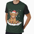 Christmas Highland Cow - Moo-rry Christmas Funny Santa Hat by Abdeelol