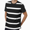 Horizontal wide and thick stripe fashion white and black color monocromatic by Carlos Gudino