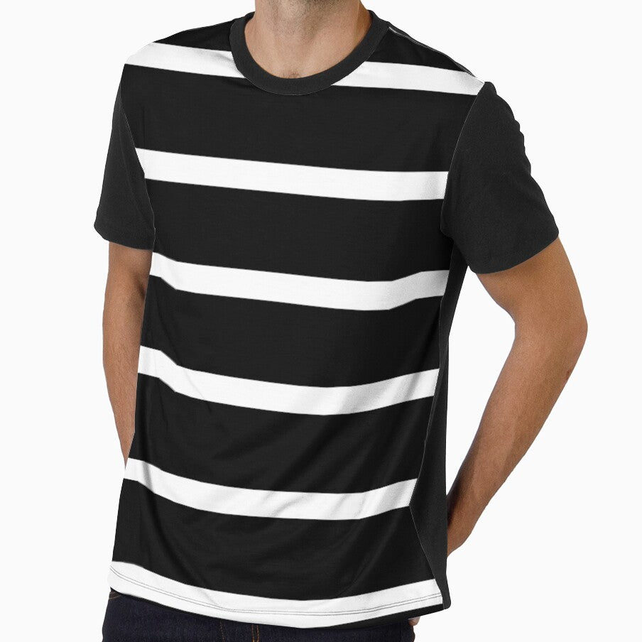Horizontal wide and thick stripe fashion white and black color monocromatic by Carlos Gudino